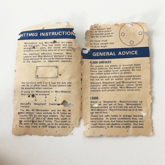 Rare Vintage SHEPHERD Minicastors No 46 Self Aligning Pre-Lubricated Set 4 NOS - Picture 4 of 11